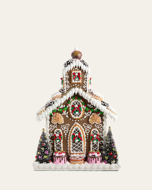 Gingerbread Church Tabletop Decoration